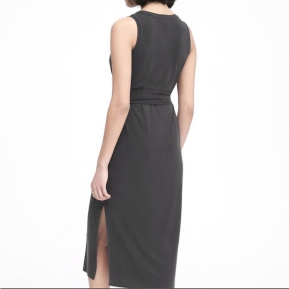 Banana Republic Sandwash Modal Knit Tank Column Dress Charcoal Sz M Casual - Picture 2 of 8